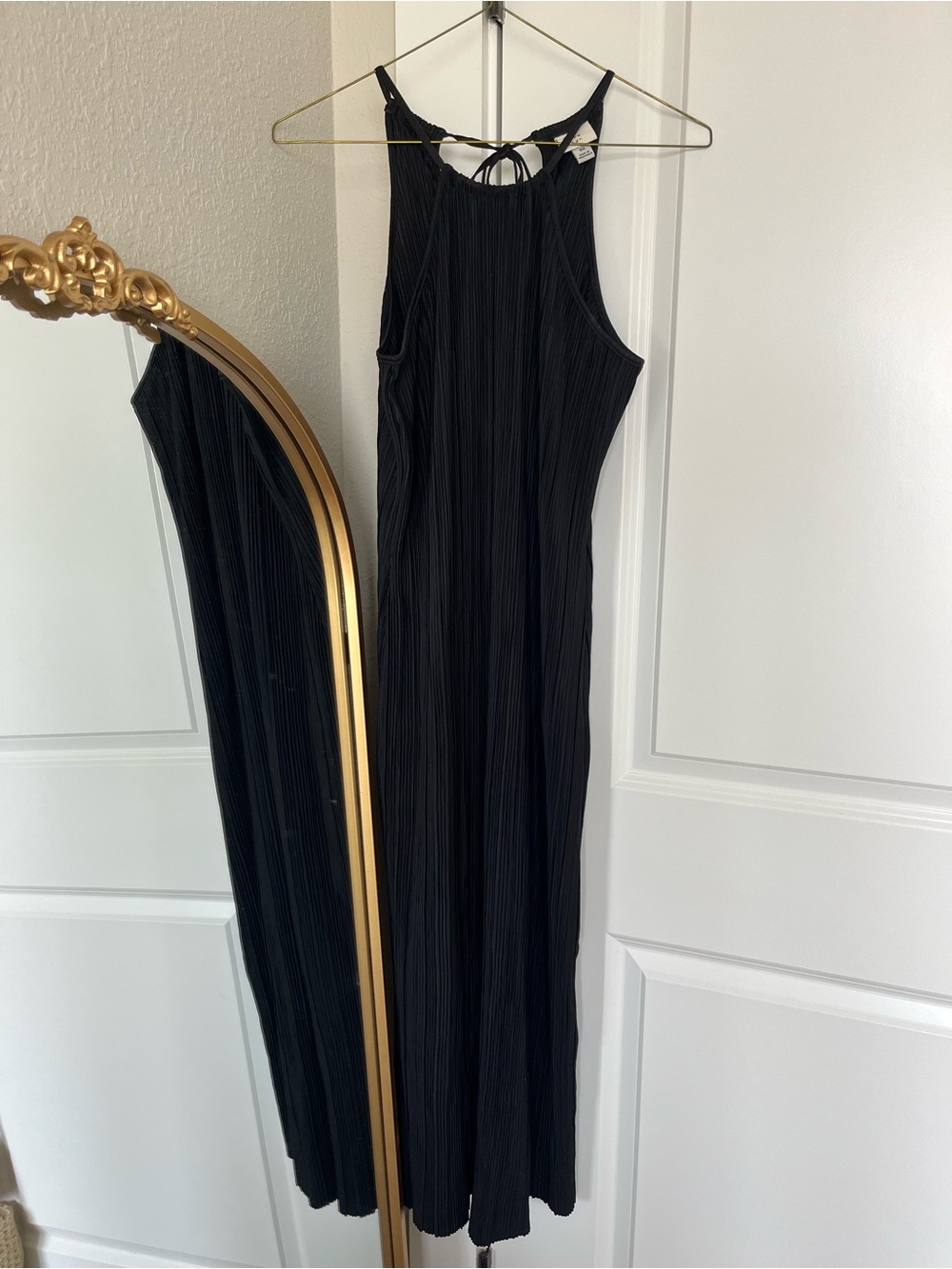 A New Day Black Ribbed Halter Maxi Dress